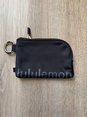 lululemon athletica Black Zip Key Card Pouch with Ring